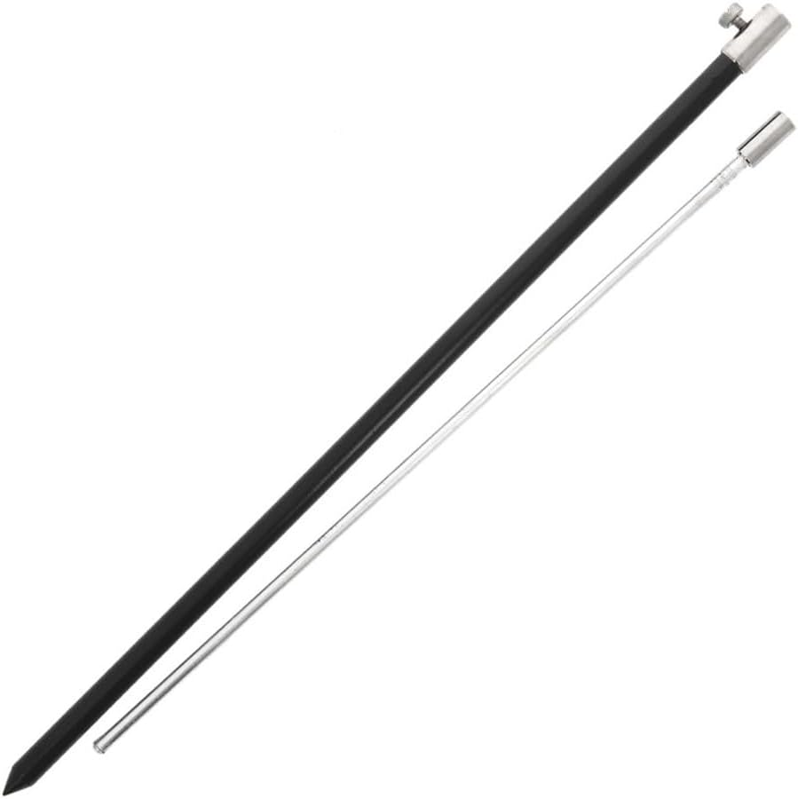 Rutenhalter Set - 2 Teleskop Bank-Sticks 50-90 cm, 2 Buzzer-Bars für 3 Ruten, 3 Edelstahl Rutenhalte