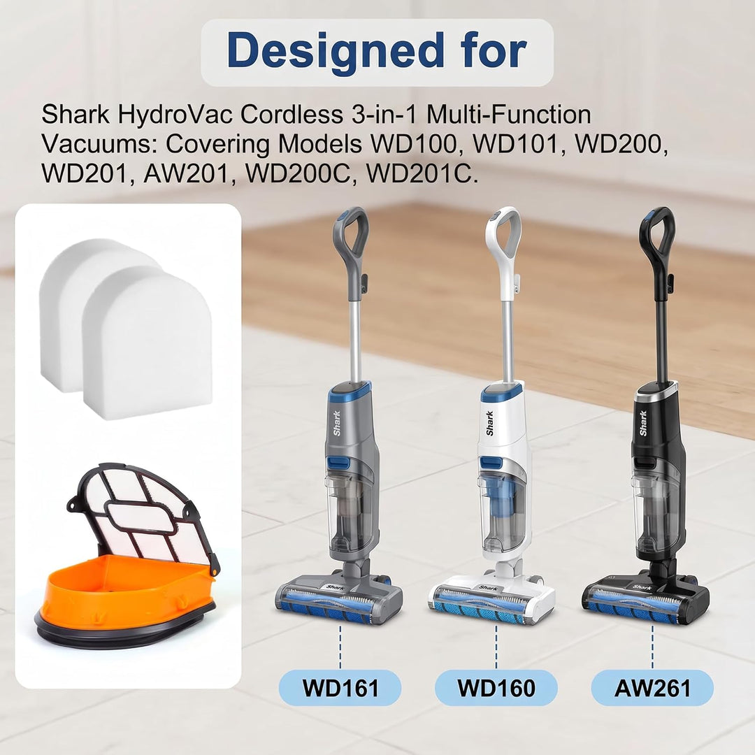Ersatz Bürstenrolle und Filter-Kit für Shark HydroVac WD101 WD201 WD100 Staubsauger, kompatibel mit