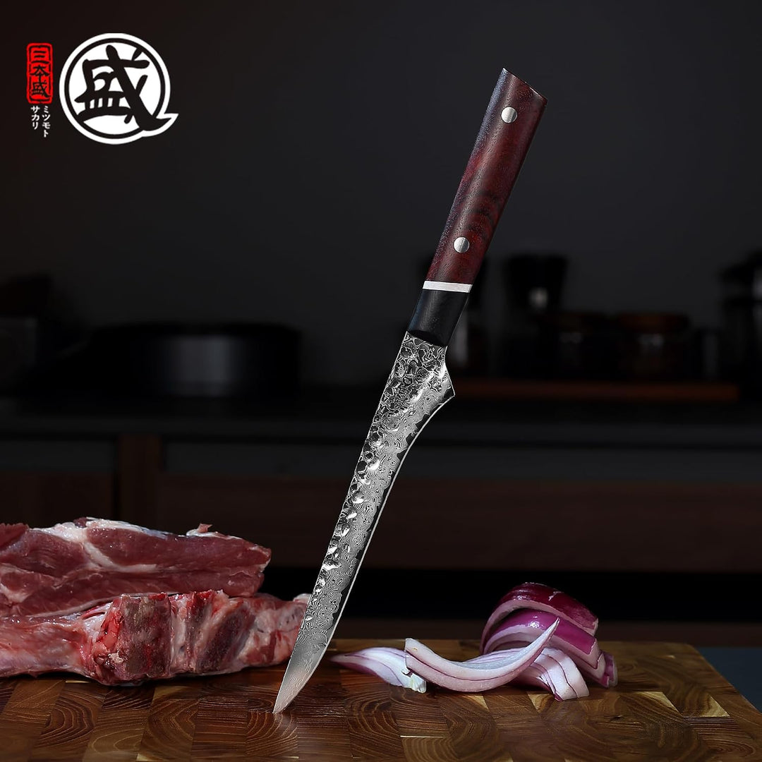 MITSUMOTO SAKARI 15 cm Japanisches Ausbeinmesser, S440C Pulverstahl Messer Entbeinemesser, Entbeinem