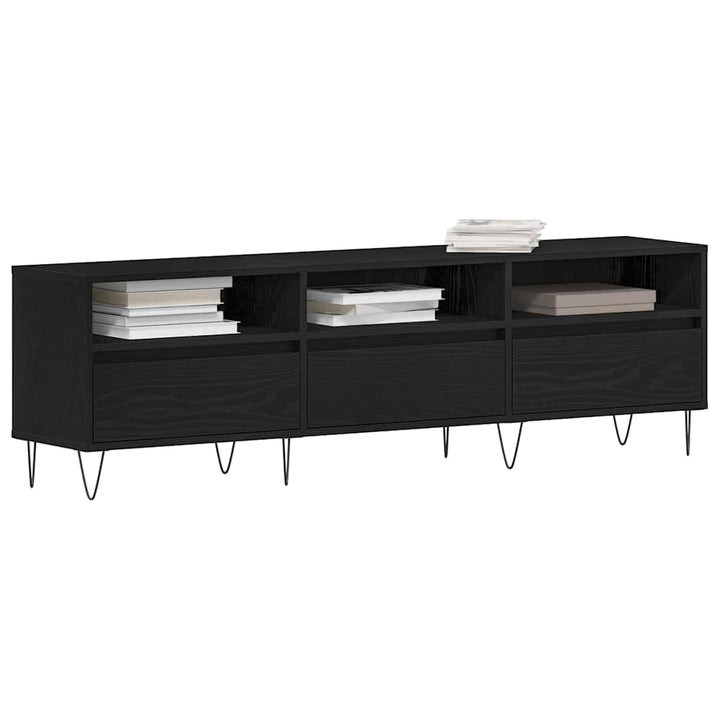 vidaXL TV-Schränk 150 x 30 x 44,5 cm Schwarz Eichen-Optik | Moderner Look, der in jede Einrichtung p
