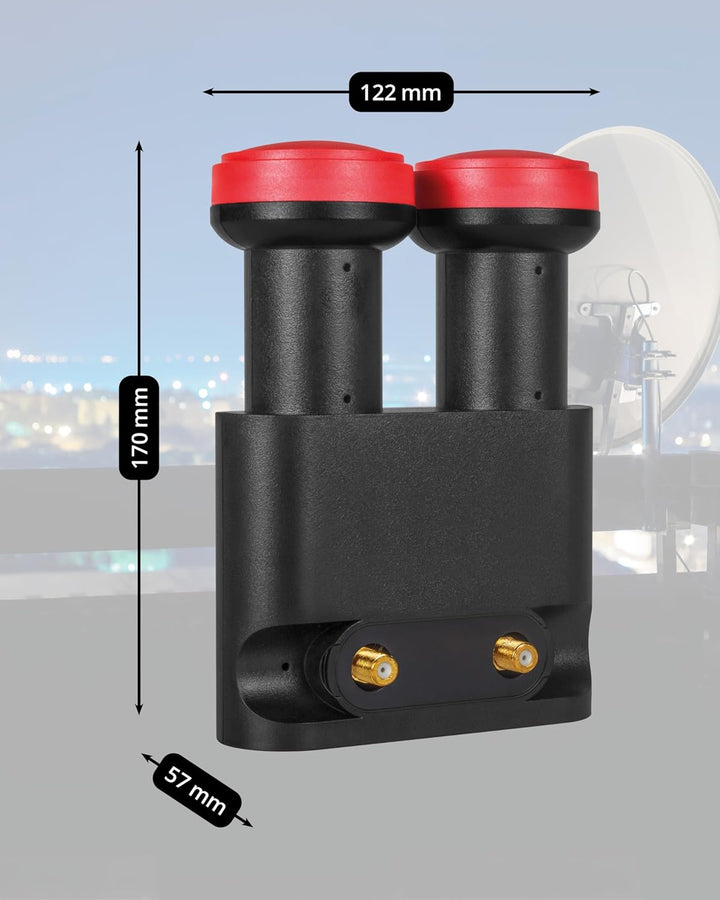 Megasat Diavolo Monoblock Twin-LNB (0,1dB) Schwarz, Rot