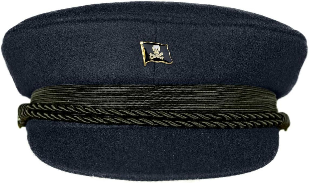 MADSea Elbsegler Premium Tuch mit Flaggenpin Pirat Jolly Roger dunkelblau Pin, Grösse:54, Pins:Pirat