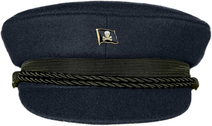 MADSea Elbsegler Premium Tuch mit Flaggenpin Pirat Jolly Roger dunkelblau Pin, Grösse:54, Pins:Pirat