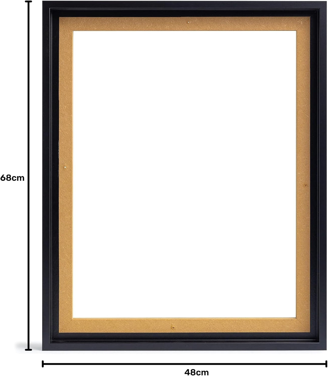 Stallmann Design Schattenfugenrahmen 48x68 cm schwarz, Bilderrahmen für Leinwandbilder auf Keilrahme