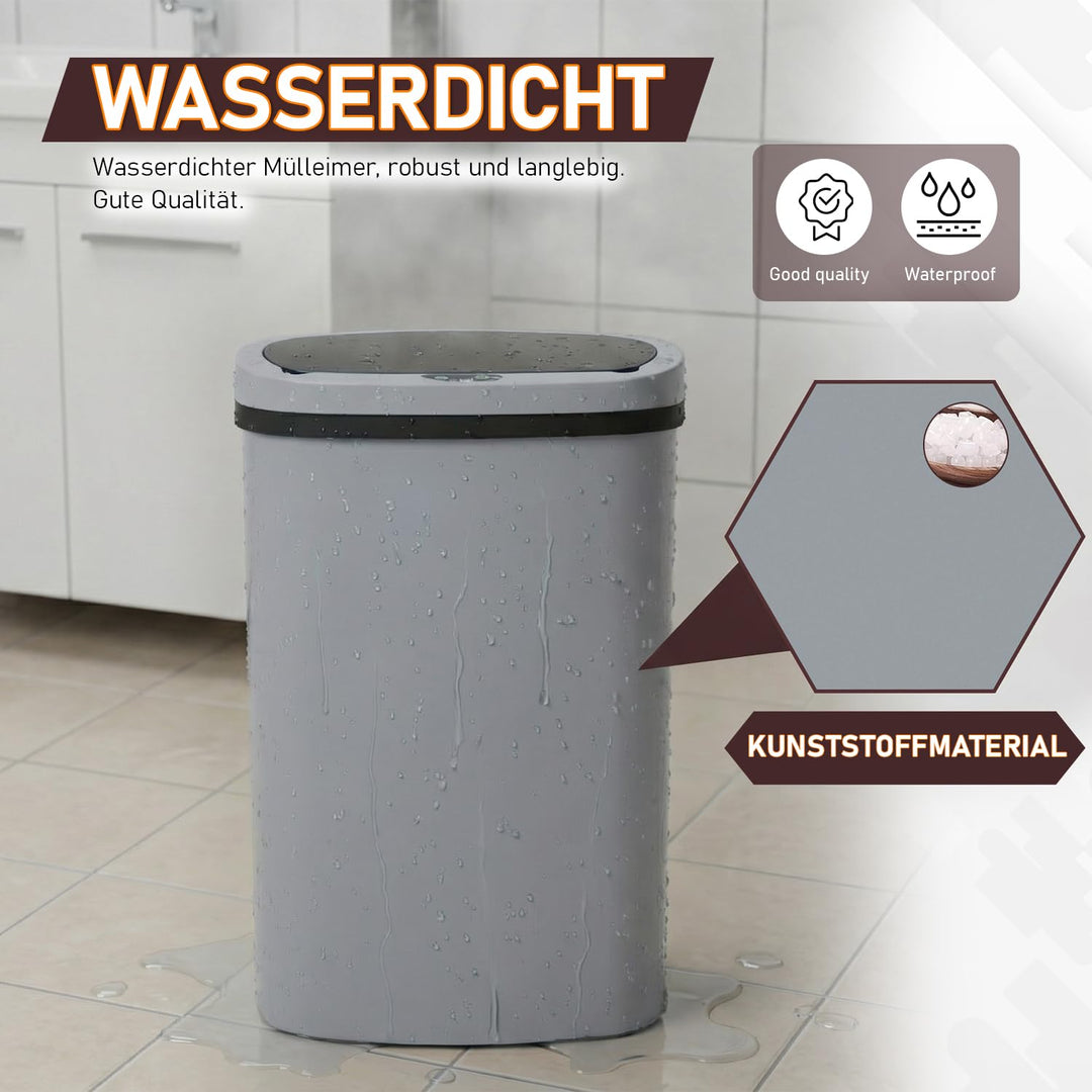 FDW Mülleimer mit Sensor & Deckel, Kunststoff, 50 L Küchenmülleimer, Smart, Automatisch, Berührungsl