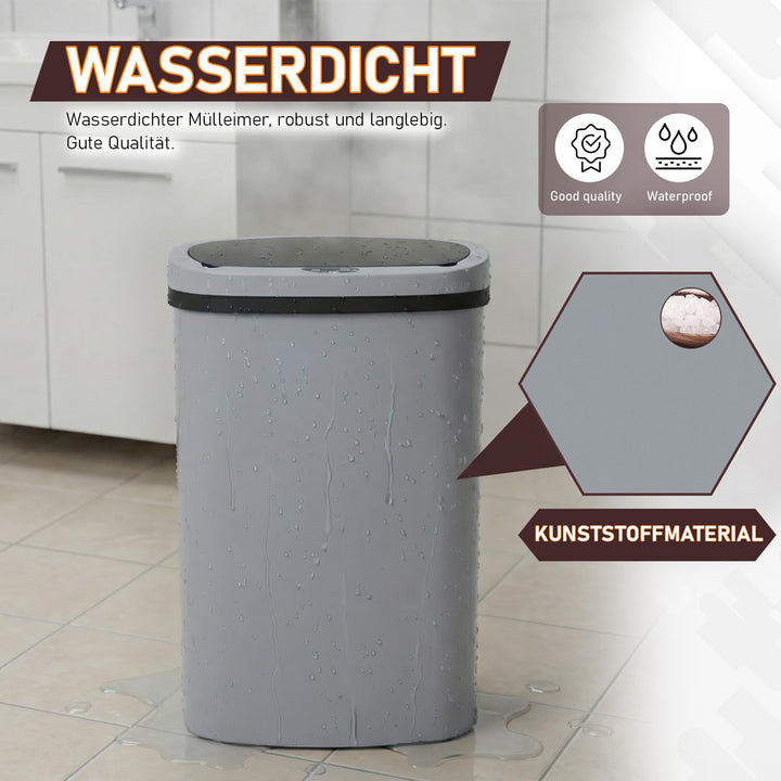 FDW Mülleimer mit Sensor & Deckel, Kunststoff, 50 L Küchenmülleimer, Smart, Automatisch, Berührungsl