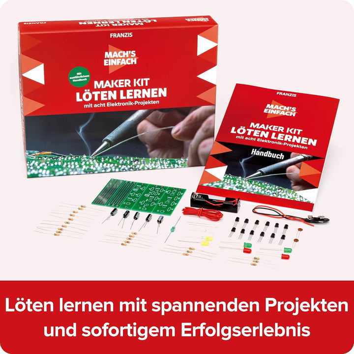 FRANZIS 67122 - Mach's einfach - Maker Kit Löten lernen, empfohlen ab 14 Jahren