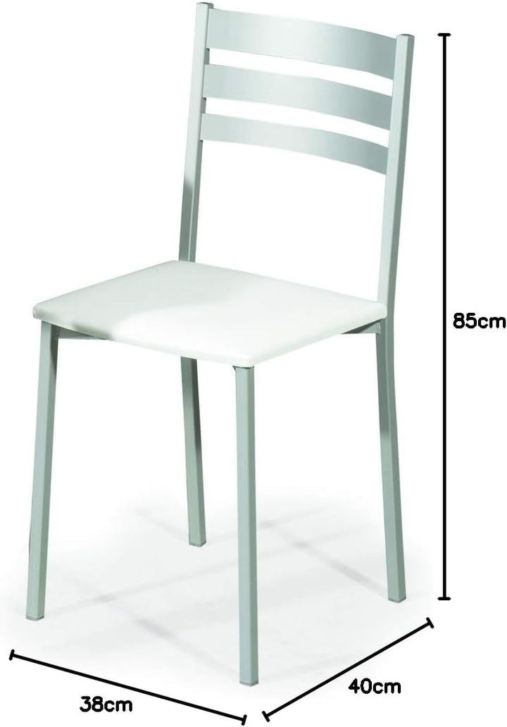 ASTIMESA SCRCBL kuechenstuhl, Metall Kunstleder Aluminium, weiss, Altura de asiento 45 cms