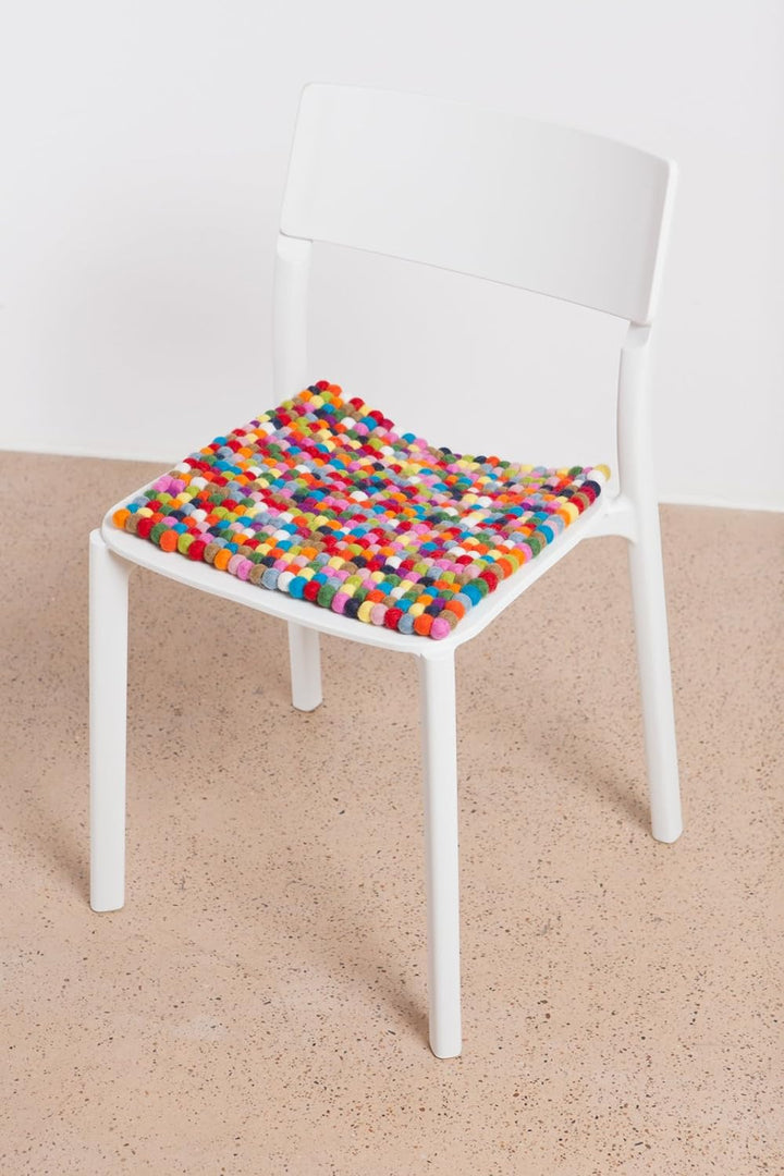 myfelt Filzkugel Sitzauflage Stuhlauflage - Lotte - 36x36 cm, bunt, Bunt