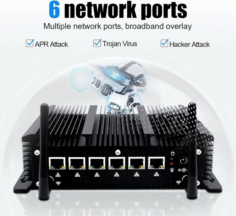 WEIDIAN Firewall Micro Appliance 2.5G, Firewall Box 6 RJ45 2.5GbE Port, Firewall Appliance Core i5-8