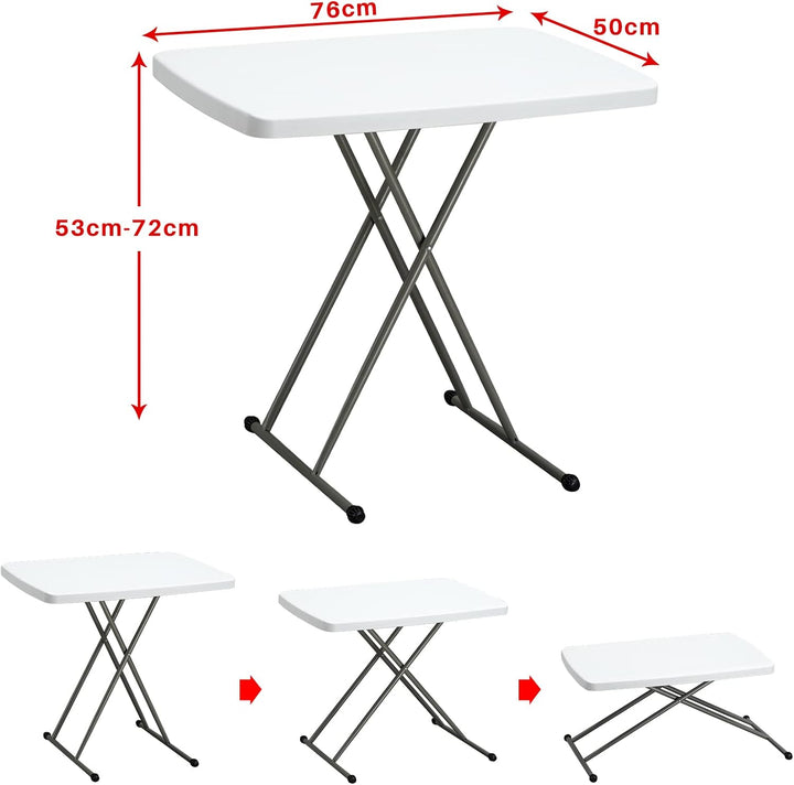 HollyHOME Klapptisch Klein Outdoor Gartentisch Wetterfest Campingtisch Klappbar Tisch 2.5FT/76x 50cm