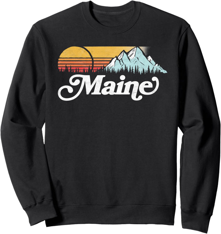 Retro Vibe Maine Vintage Mountains & Sun Sweatshirt