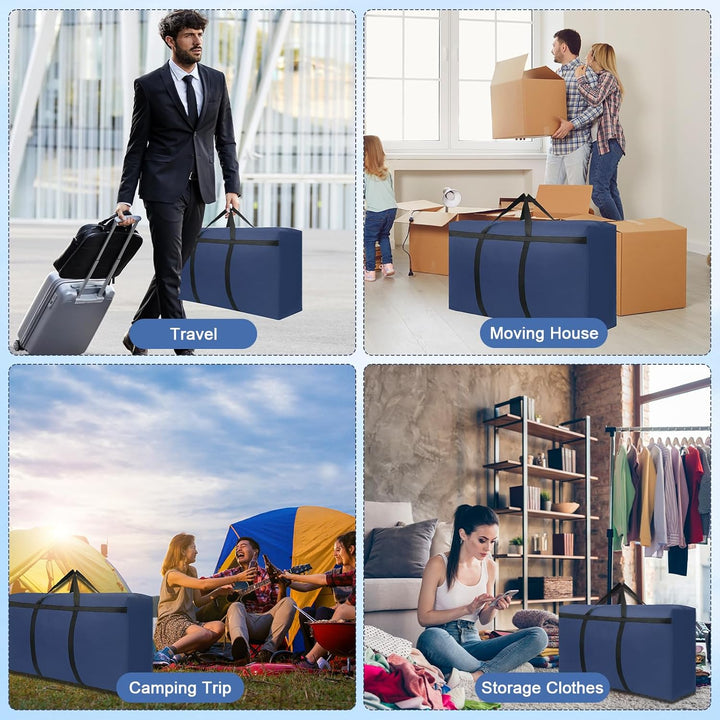 2Stück 180L Aufbewahrungstasche, Grosse Umzugstaschen, 600D Oxford Auflagentasche, XXL Reisetasche,
