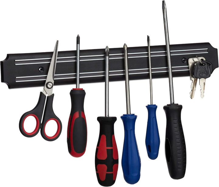 Relaxdays 10 x Magnetleiste Wand, Gerätehalter, magnetische Küchenleiste, Messer & Werkzeug, Kunstst