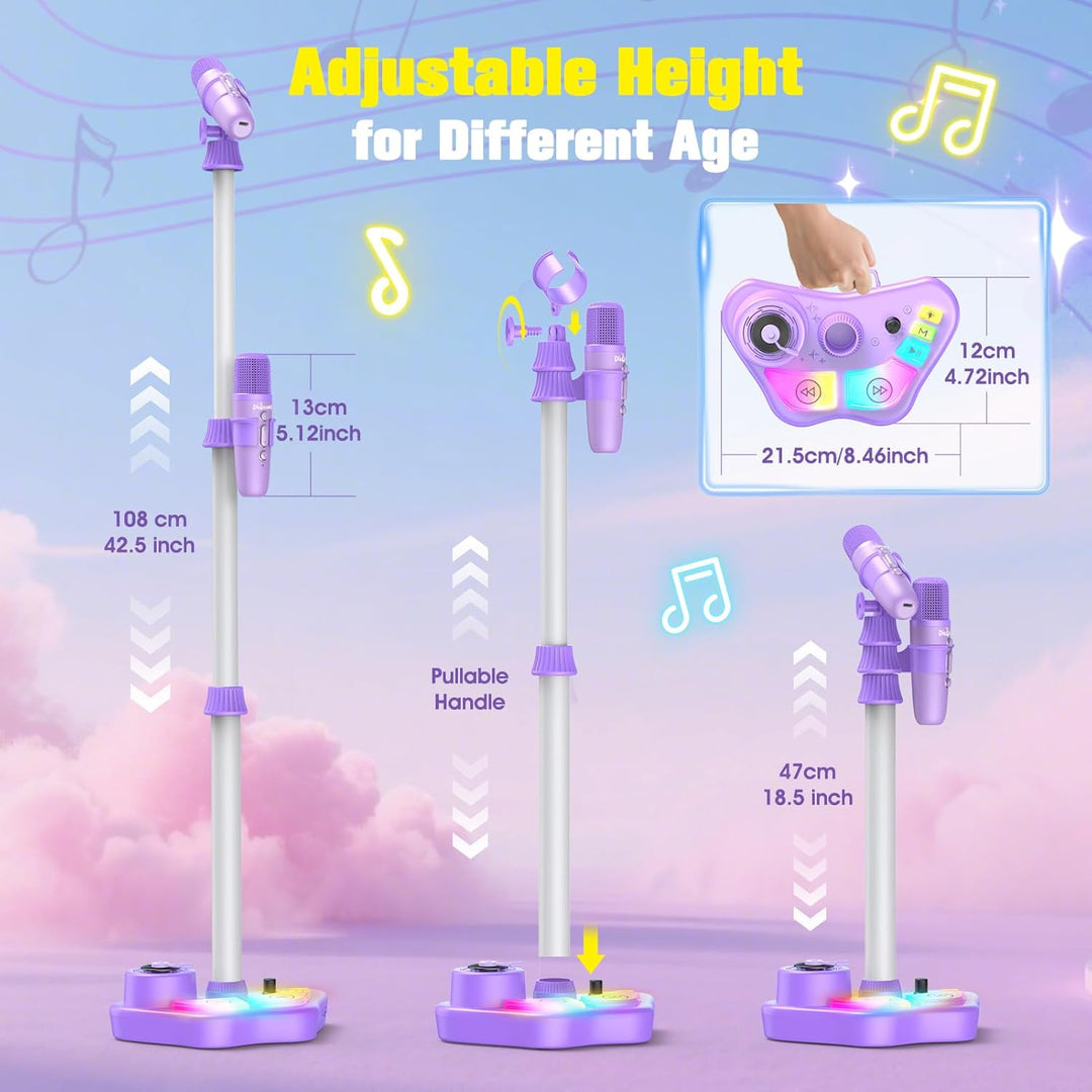 Karaoke Maschine Kinder mit 2 Bluetooth Mikrofon, Weihnachten Geschenk Spielzeug Mädchen 3-12 Jahre