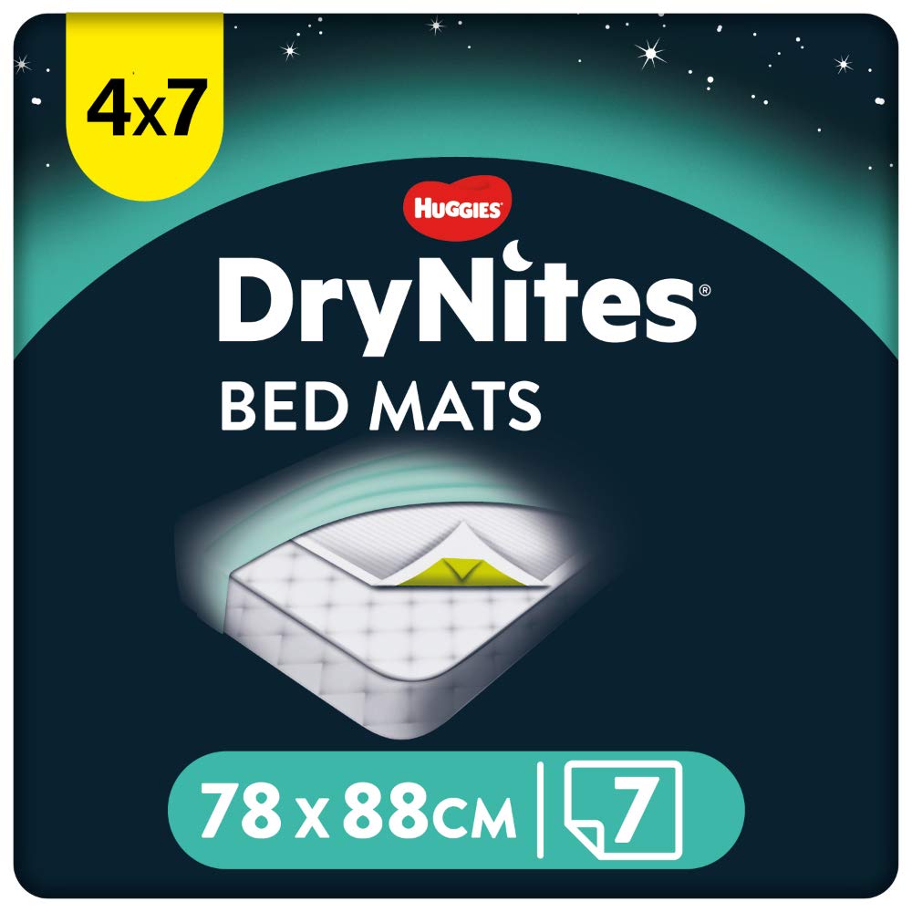 DryNites Bed Mats, Saugfähige Einweg-Betteinlagen (88 x 78 cm), Für Mädchen und Jungen ab 12 Monaten