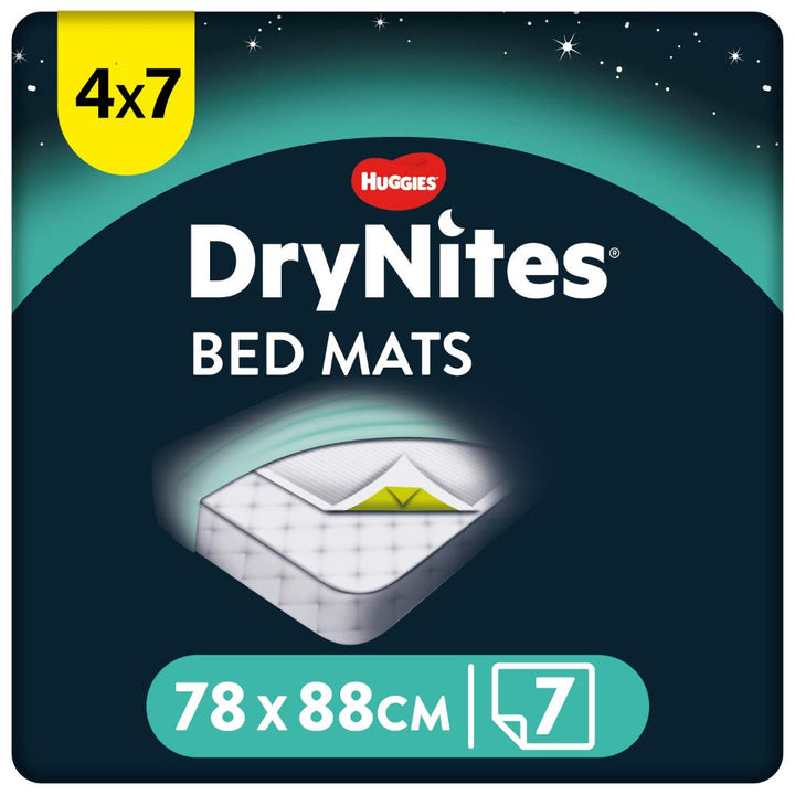 DryNites Bed Mats, Saugfähige Einweg-Betteinlagen (88 x 78 cm), Für Mädchen und Jungen ab 12 Monaten