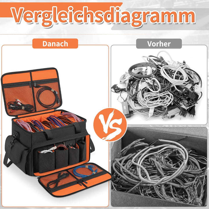 DJ Tasche, 1680D Nylon DJ Gigbag mit Abnehmbaren Trennwänden und Boden, DJ Kabel Organizer Tasche fü