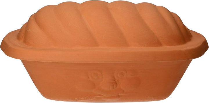 MamboCat Terrakotta-Topf Berti zur Brot-Aufbewahrung I 100% Natur Ton-Behälter mit Deckel hält Toast