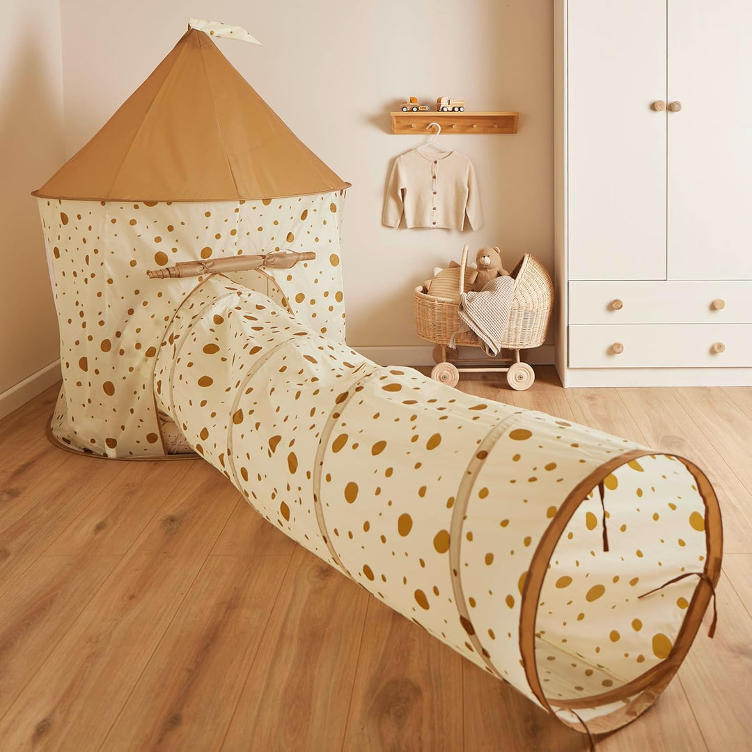 Bieco XXL Krabbeltunnel Dots ab 1 Jahr | 180 x 46 cm | Spieltunnel Kind und Baby | Farbenfroh | Tunn