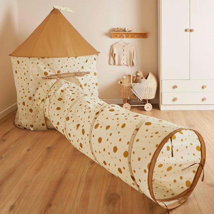 Bieco XXL Krabbeltunnel Dots ab 1 Jahr | 180 x 46 cm | Spieltunnel Kind und Baby | Farbenfroh | Tunn