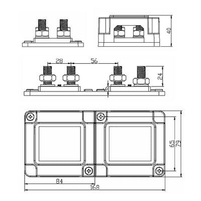 STANEW 400A Bus Bar Box Heavy-Duty Module Design Power Distribution Block with 8 x M10 (3/8 Inch) DC