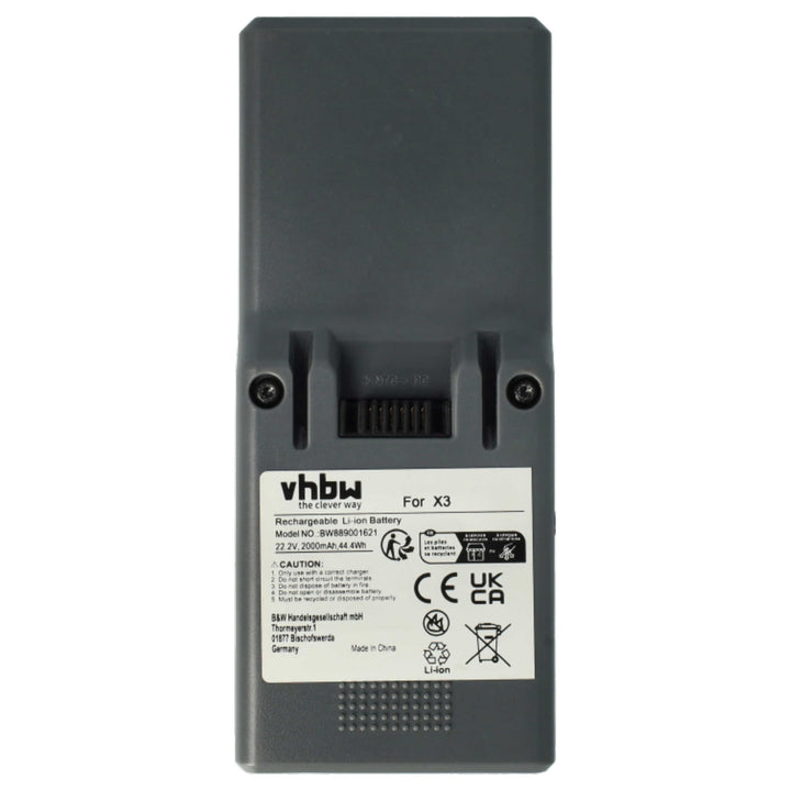 vhbw Akku kompatibel mit Genius Invictus X3 Staubsauger (2000 mAh, 22,2 V, Li-Ion)