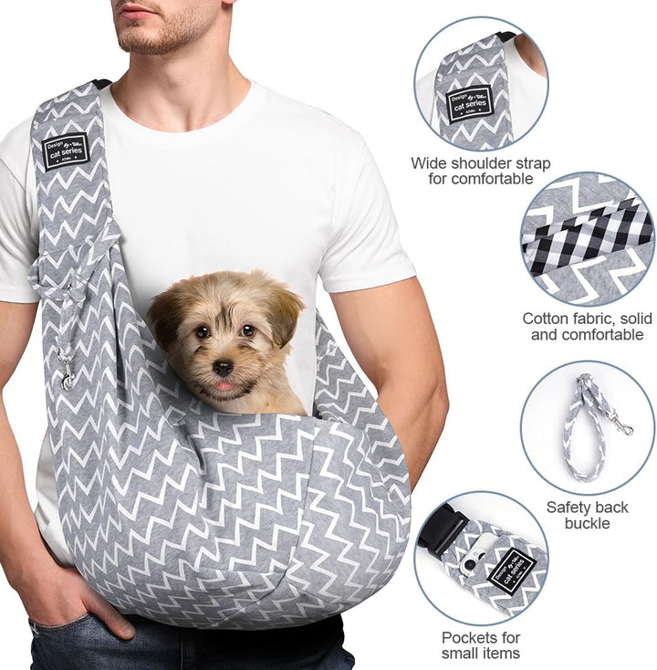 Hundetragetasche Welpen, Wendbarer Transporttasche für Hunde und andere Haustiere bis 7.5 kg Tragetu