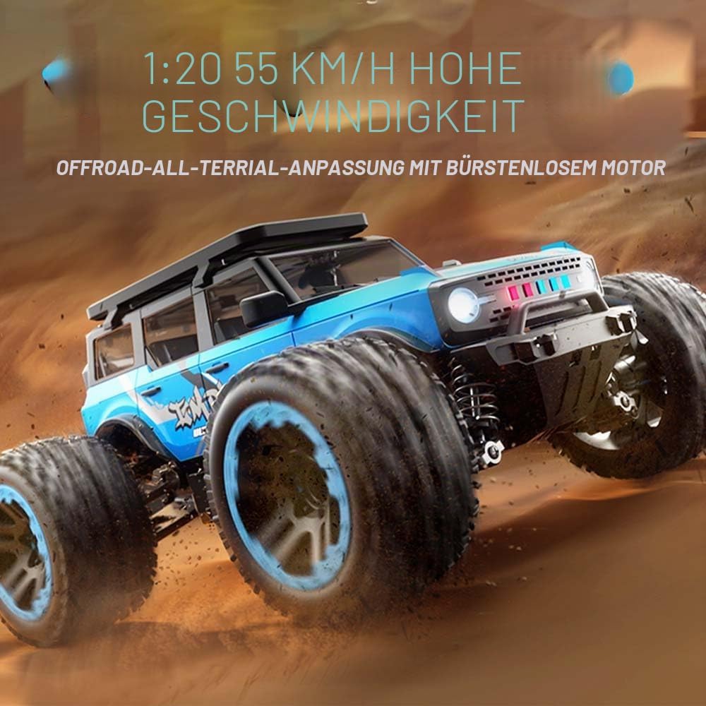 55KM/H Ferngesteuertes Auto für Erwachsene, Hochgeschwindigkeits Bürstenloser Motor RC Buggy All Ter