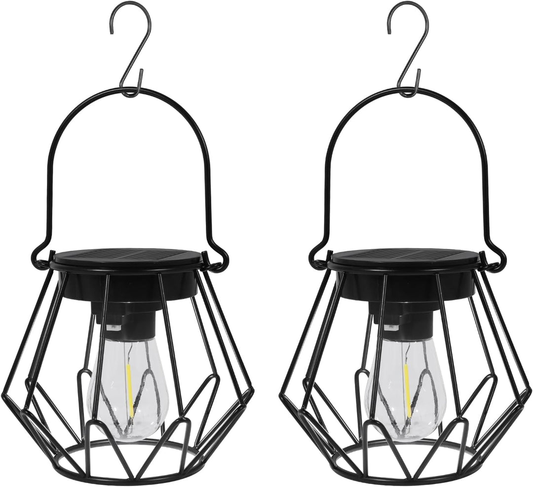 Ketom 2 Stück Solarlampen für Aussen Hängend, IP65 Wasserdicht Metall Solarlaterne für Aussen, Retro