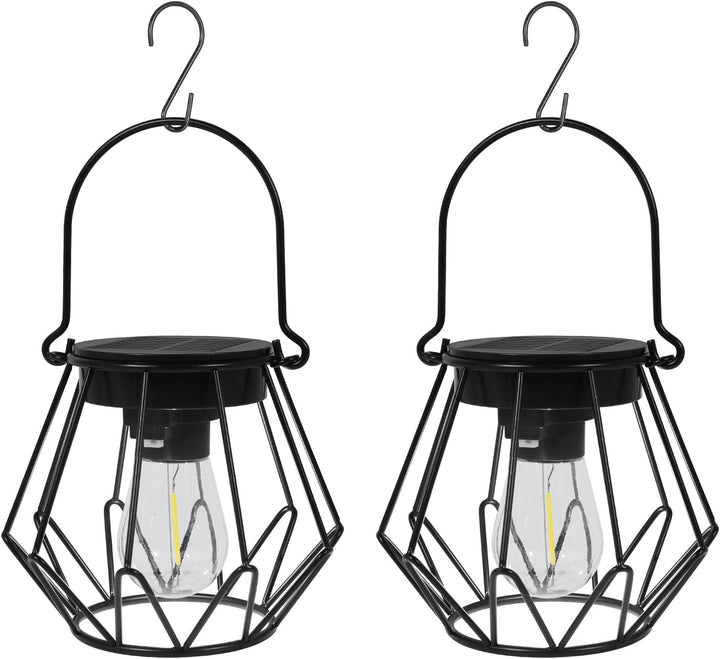 Ketom 2 Stück Solarlampen für Aussen Hängend, IP65 Wasserdicht Metall Solarlaterne für Aussen, Retro