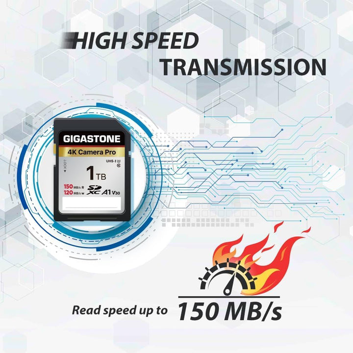 GIGASTONE 1 TB SD-Karte mit USB-Typ-C-Kartenleser, V30, SDXC-Speicherkarte, High-Speed, 4K, Ultra-HD