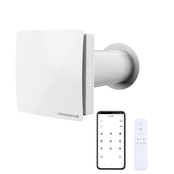 Dezentrale Lüftungsanlage mit Wärmerückgewinnung 125mm – WiFi Smart App Steuerung, Keramikkern &amp; Vor