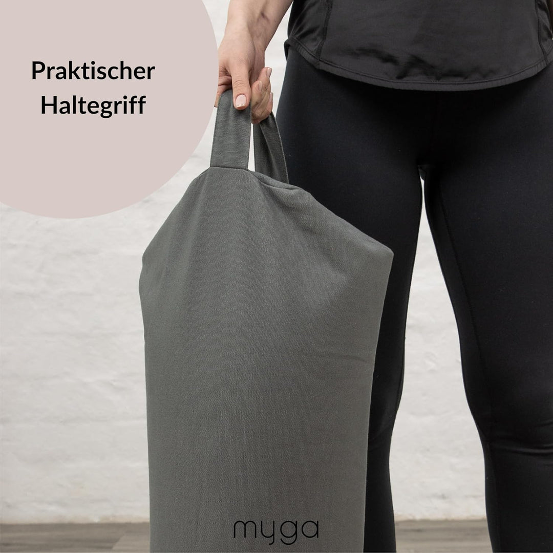 Myga Buchweizen Bolster Kissen | Ergonomisches Yoga- &amp; Meditationskissen | Abnehmbarer Bezug &amp; Natür
