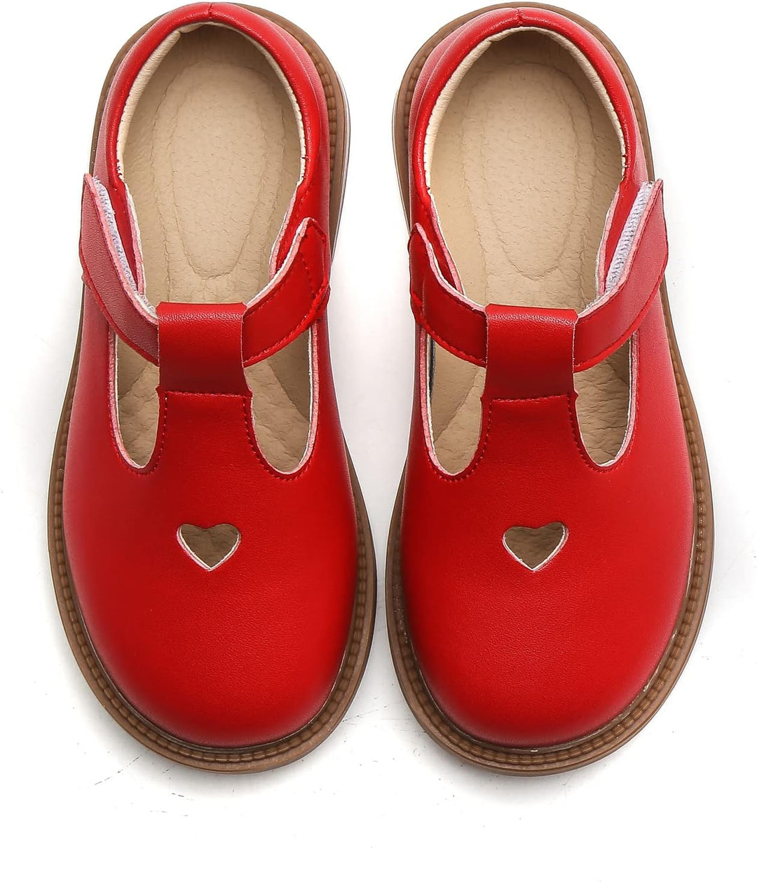 DADAWEN Mädchen Mary Jane Halbschuhe Taufschuhe Geschlossene Ballerinas, Rot