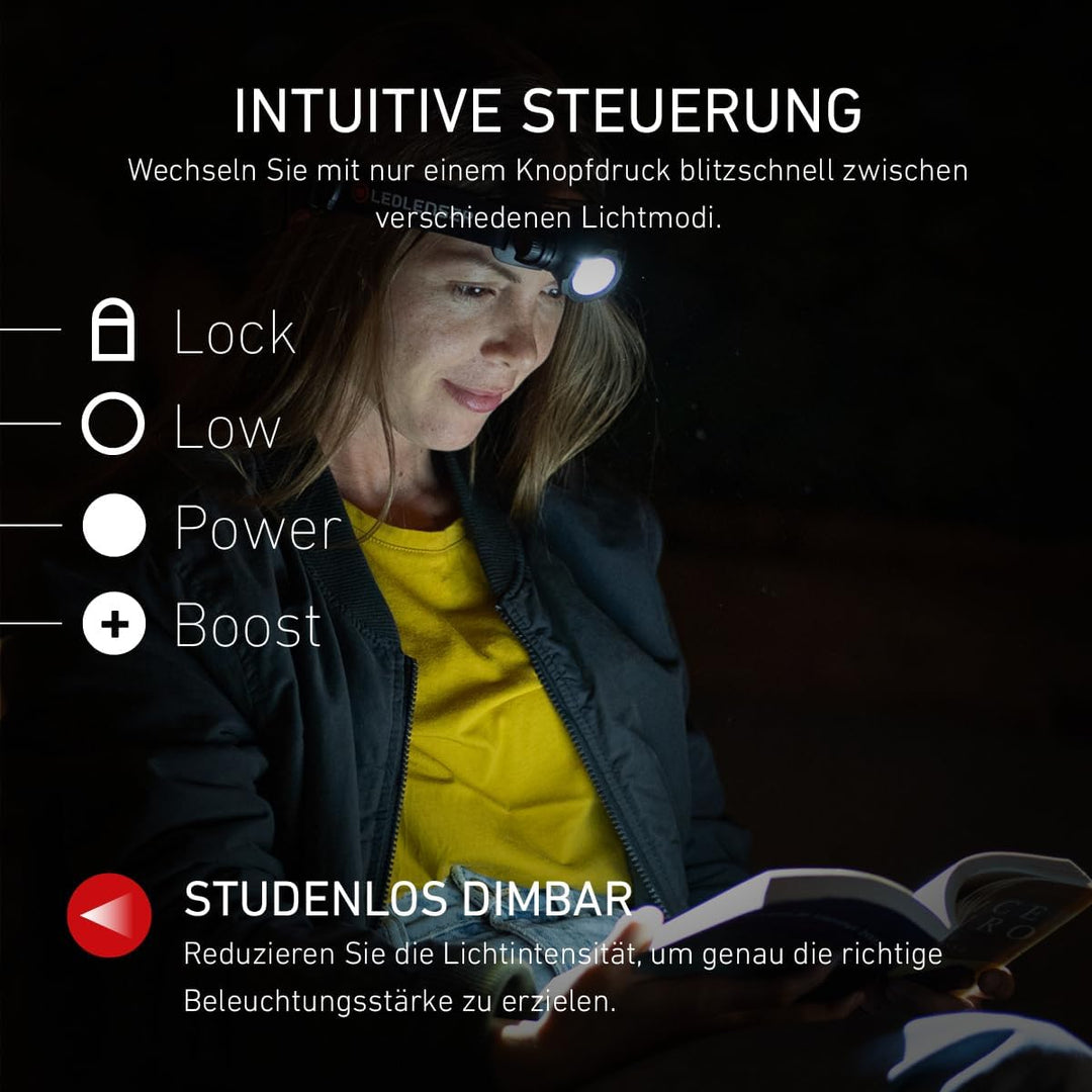 Ledlenser H7R Core Stirnlampe LED, 1000 Lumen, aufladbar mit Lithium Akku, wasserdicht IP67, fokussi