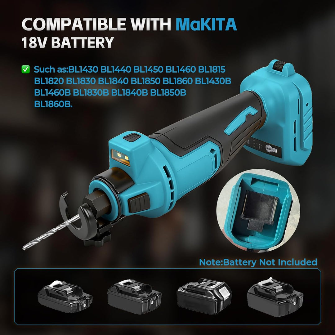 Akku-Trockenbau-Ausschnittwerkzeug, kompatibel mit Makita 18 V Akku, 30000 U/min bürstenloser Trocke