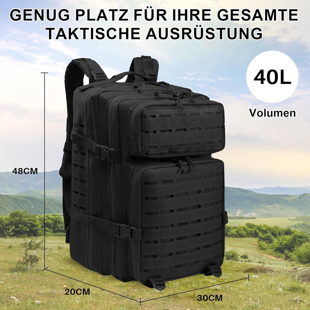 SHANNA Trekkingrucksack, Wanderrucksäcke Militärrucksack 45L Armee Rucksack MOLLE Assault Pack Takti