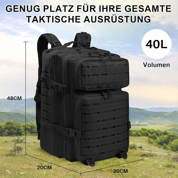 SHANNA Trekkingrucksack, Wanderrucksäcke Militärrucksack 45L Armee Rucksack MOLLE Assault Pack Takti