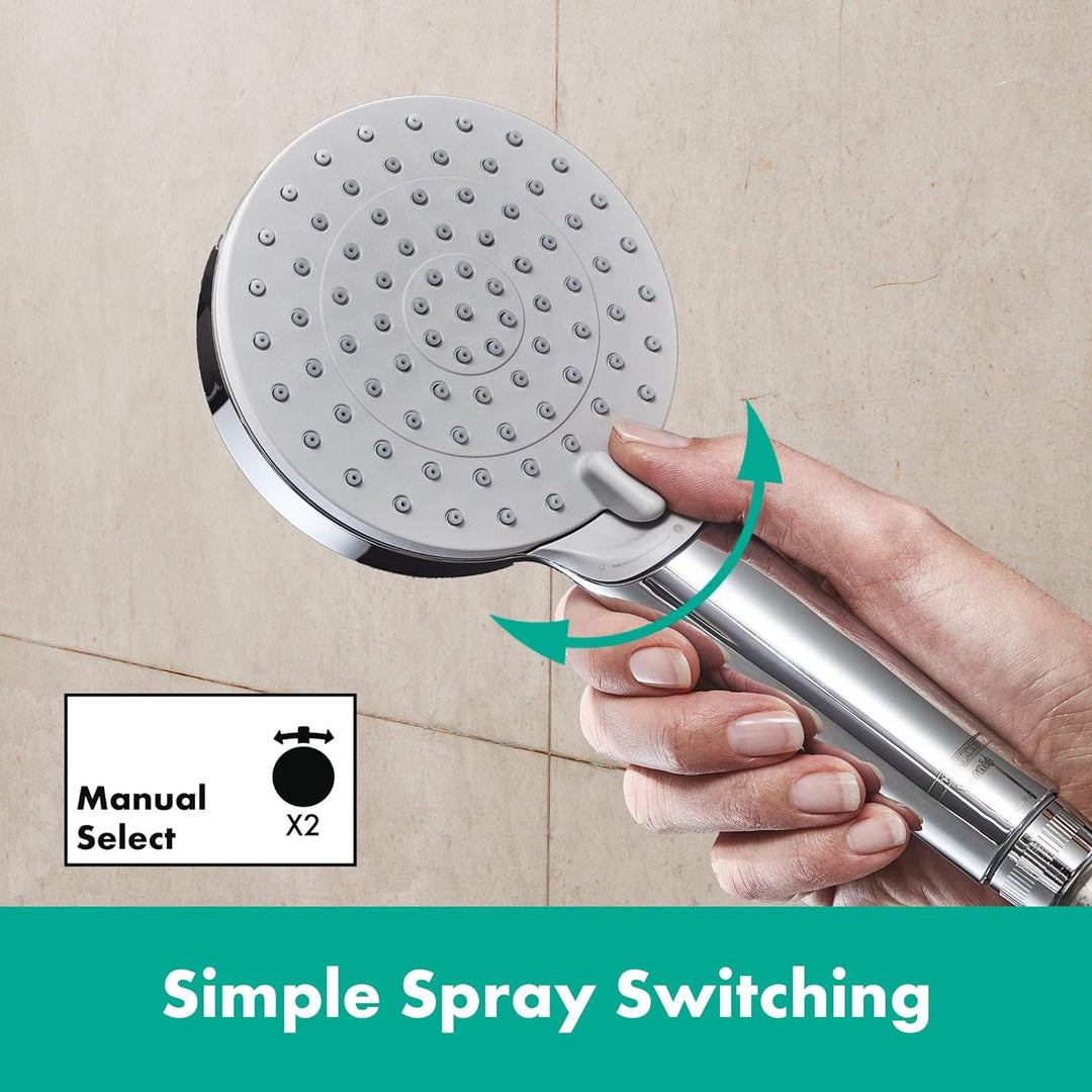 hansgrohe Duschset Vernis Blend, Duschkopf wassersparend mit Duschschlauch und Duschstange 0,65m, Ha