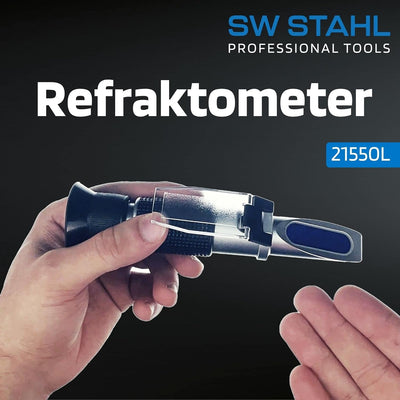 SW-Stahl 21550L Refraktometer I zur Prüfung von Frostschutzmittel, Batteriesäure und Adblue I Werkze