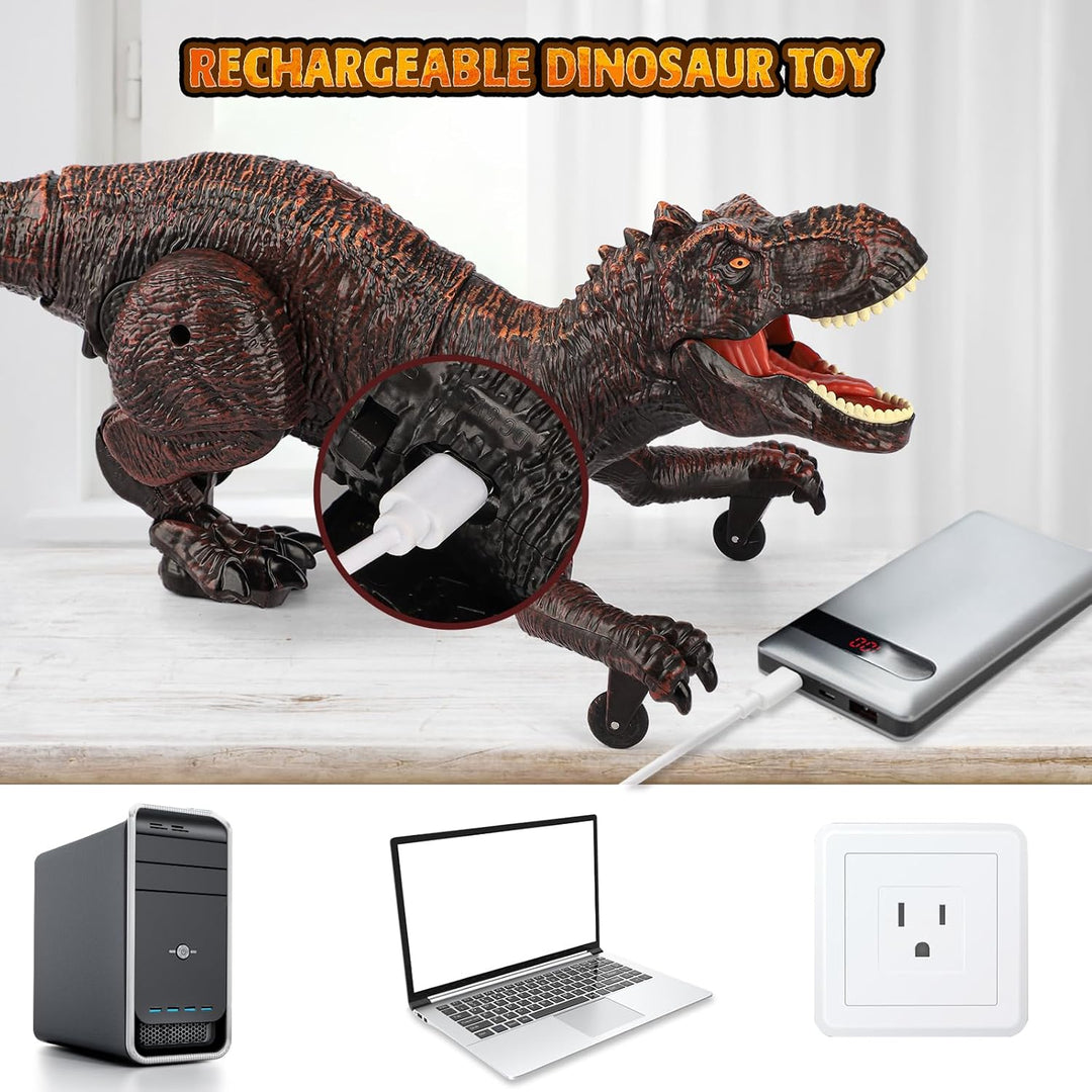 Dinosaurier-Spielzeug, ferngesteuert, Kinder, 2,4 GHz, RC Dino Roboter mit Sprühfunktion, Sound und
