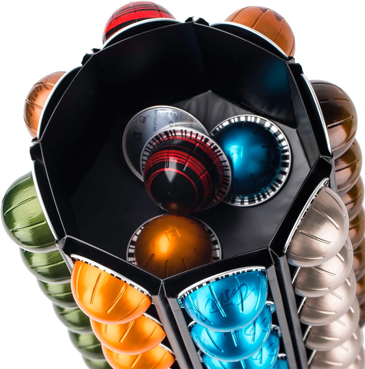 Bagoo Karussellhalter für Kaffeepads für Nespresso Vertuoline mit zentraler Aufbewahrung für zusätzl