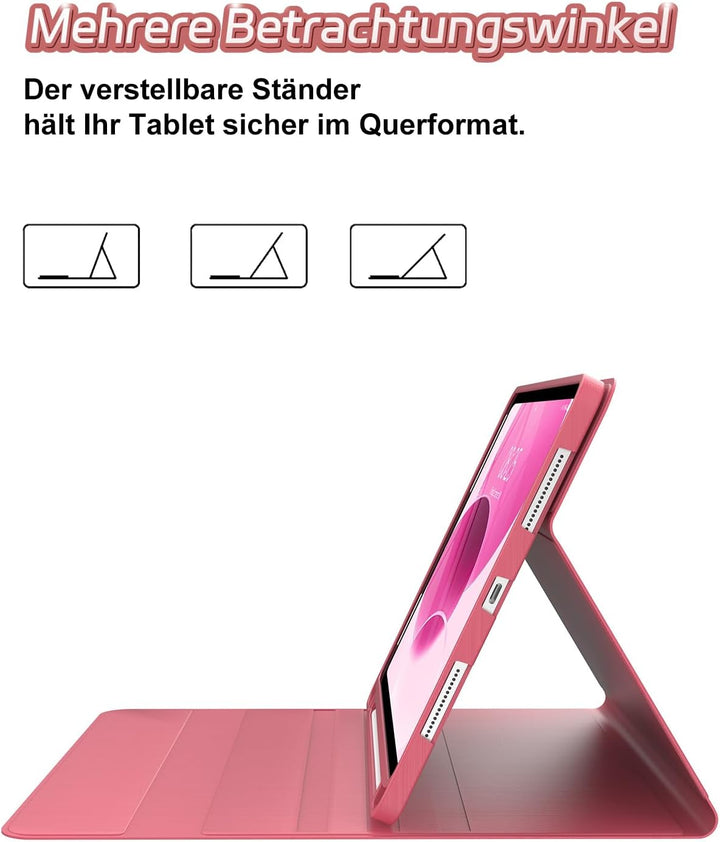 Tastatur Hülle für iPad 10 gen/A16 11 Gen - Soft TPU Rückseite Gehäuse Schutzhülle mit Pencil Halter