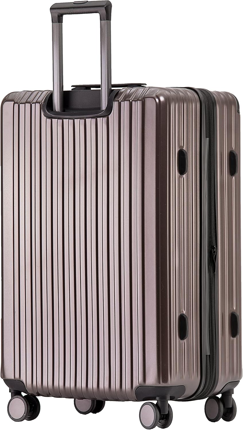 M816 TSA-Schloss Koffer Reisekoffer Trolley Kofferset Hardschale Boardcase (Coffee, Mittler Koffer)