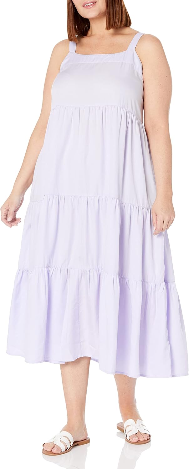 The Drop Britt, Maxi-Zeltkleid im Stufendesign XXS Staubviolett, XXS Staubviolett
