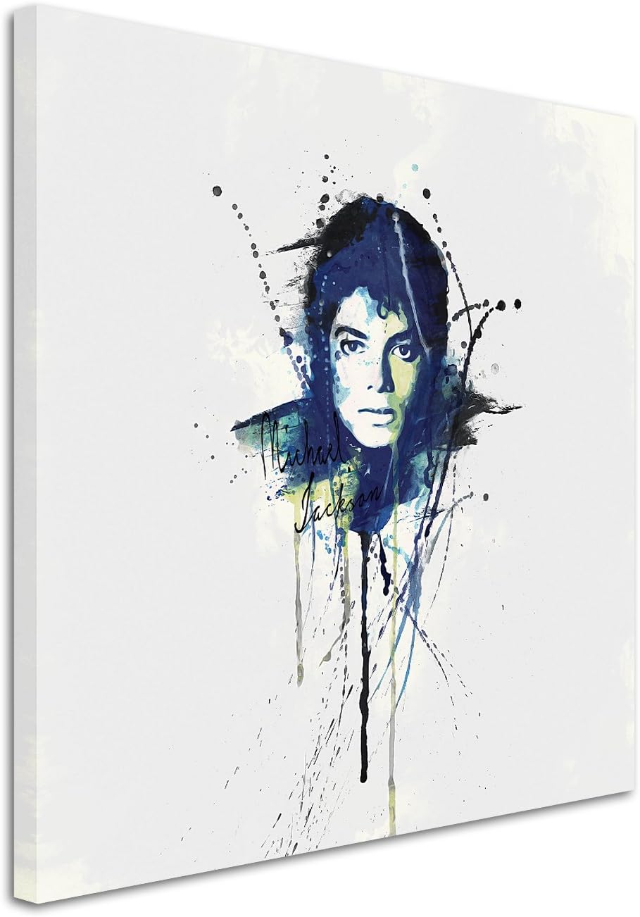 Paul Sinus Art Michael Jackson IIII 60x60cm Keilrahmenbild Kunstbild Aquarell Art Wandbild auf Leinw