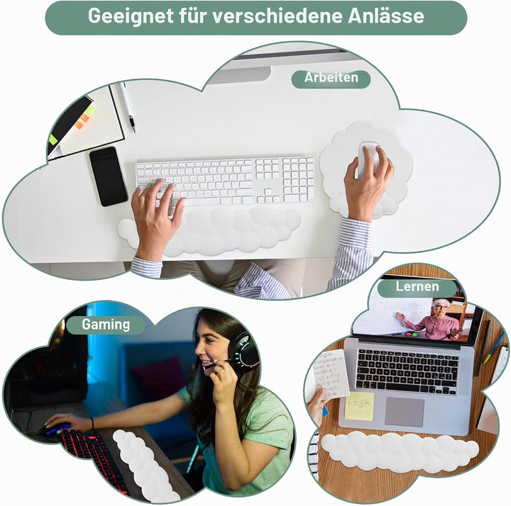 Handgelenkauflage für Tastatur &amp; Maus, Ergonomische Memory-Schaum Handballenauflage mit Rutschfester