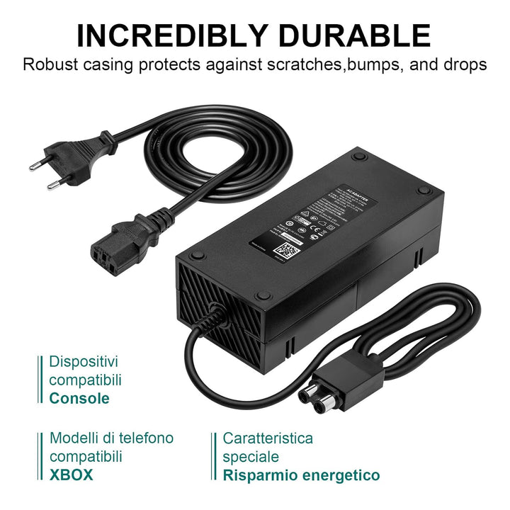 Alimentatore per Xbox One, Xbox One Power Supply Brick Cavo di Alimentazione Caricabatterie di Ricam