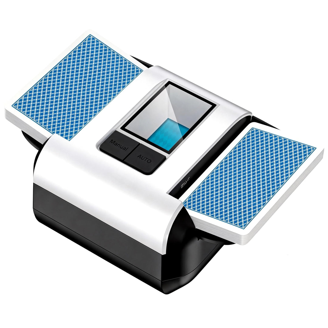 Kartenmischmaschine 2 Decks Elektrisch, Automatischer Kartenmischer Wiederaufladbar (1200mAh USB-C),